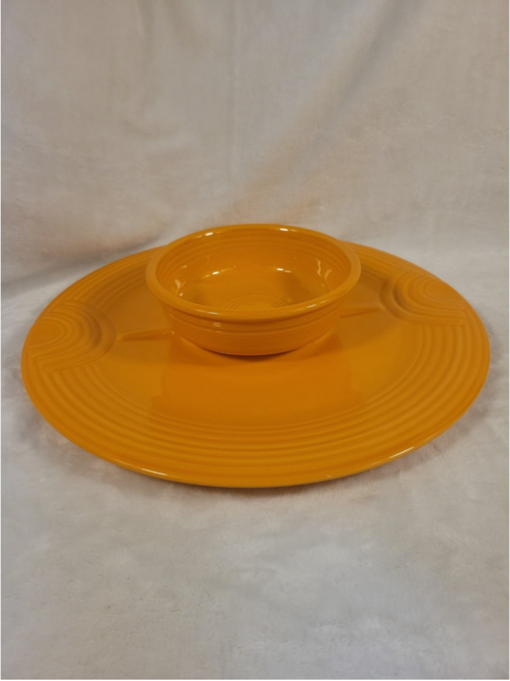Fiestaware Chip Veggie Dip Platter Hostess Tray Tangerine Fiesta Homer Laughlin